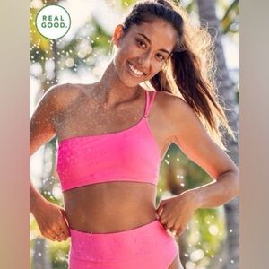 Hot pink Aerie bandeau bikini top